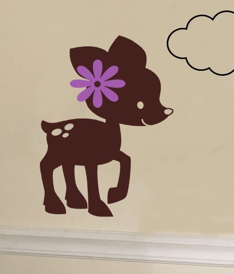 BOYS or GIRLS LIttle Bambi Baby Deer  Nursery Vinyl Wall Decal