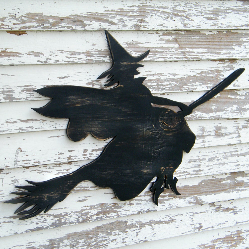 Witch Sign Flying Broom Halloween Decoration Party Decor Large Scale