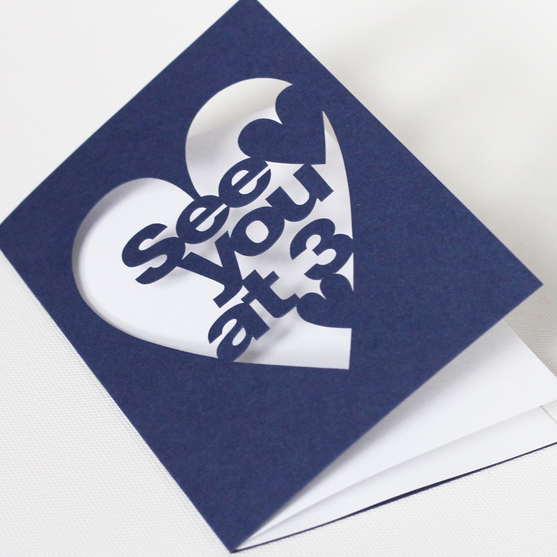 Wedding Day Card - See You At (You Choose Time) Hand Cut