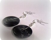 Midnight Blue Button Earrings