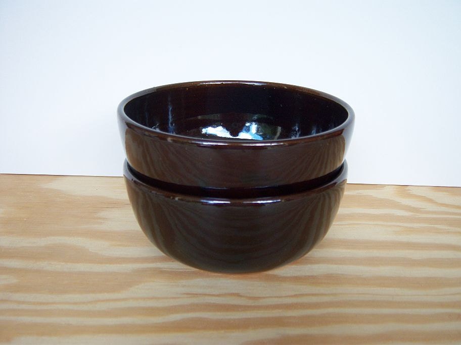 Turkish Amber Stoneware Bowls - Set of 2