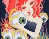 Surreal Eyeballs, Original Canvas Pop Painting 20 x 30cm - Transplant