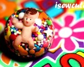 Like Taking Candy From a Baby - Weird Giant Resin & Real Candy Sprinkles Dome Ring