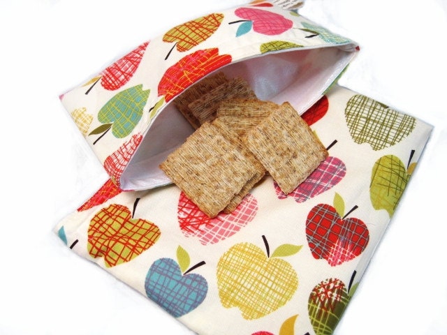 Apples Sandwich and Snack Bag Set of 2, Reusable