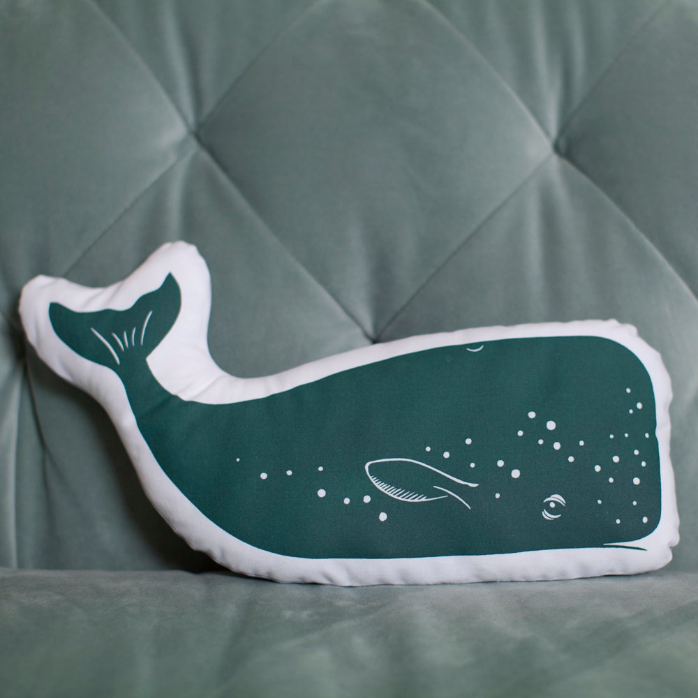Whale stuffie . organic . ocean green