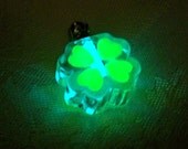 Mystical Glow Crystal - Lucky Clover Design - Tiny Glass Bottle... Amazing Glow in the Dark Effects