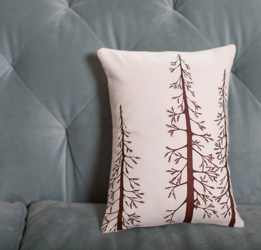 trees . organic pillow . 10 x 13