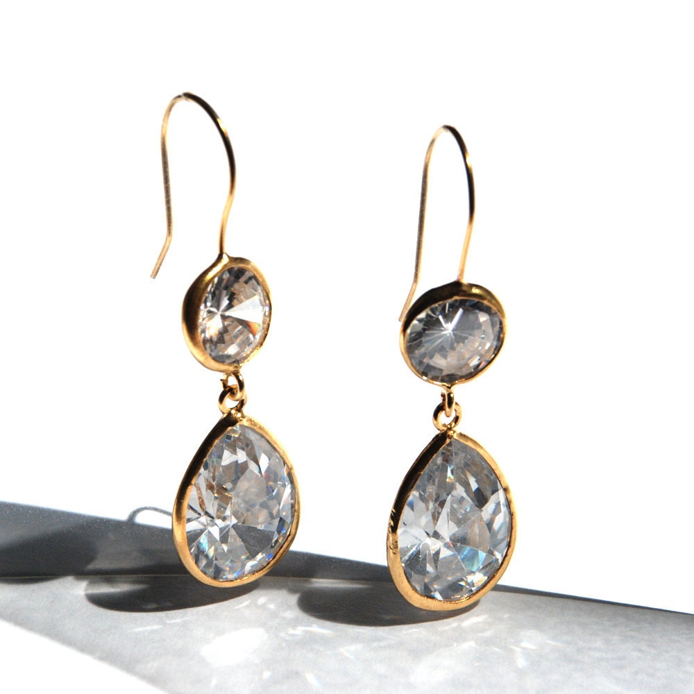 Diamond like Angelina Style Drop Earrings