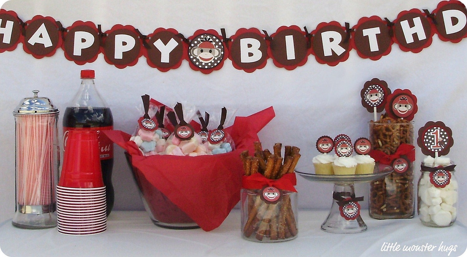 Sock Money Party Decorations - Banner, Cupcake Toppers, Baking Cups, Party Favor Gift Tags, Table Toppers, Door Hanger