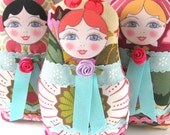 SALE - Matryoshka Russian Doll with red hair - Petite size