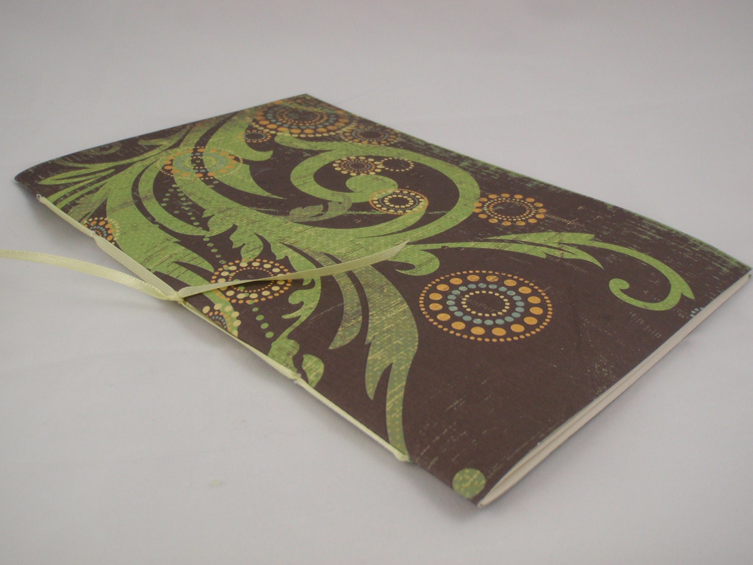 Fern & Nature Themed Pamphlet Stitched with Ribbon Sketchbook