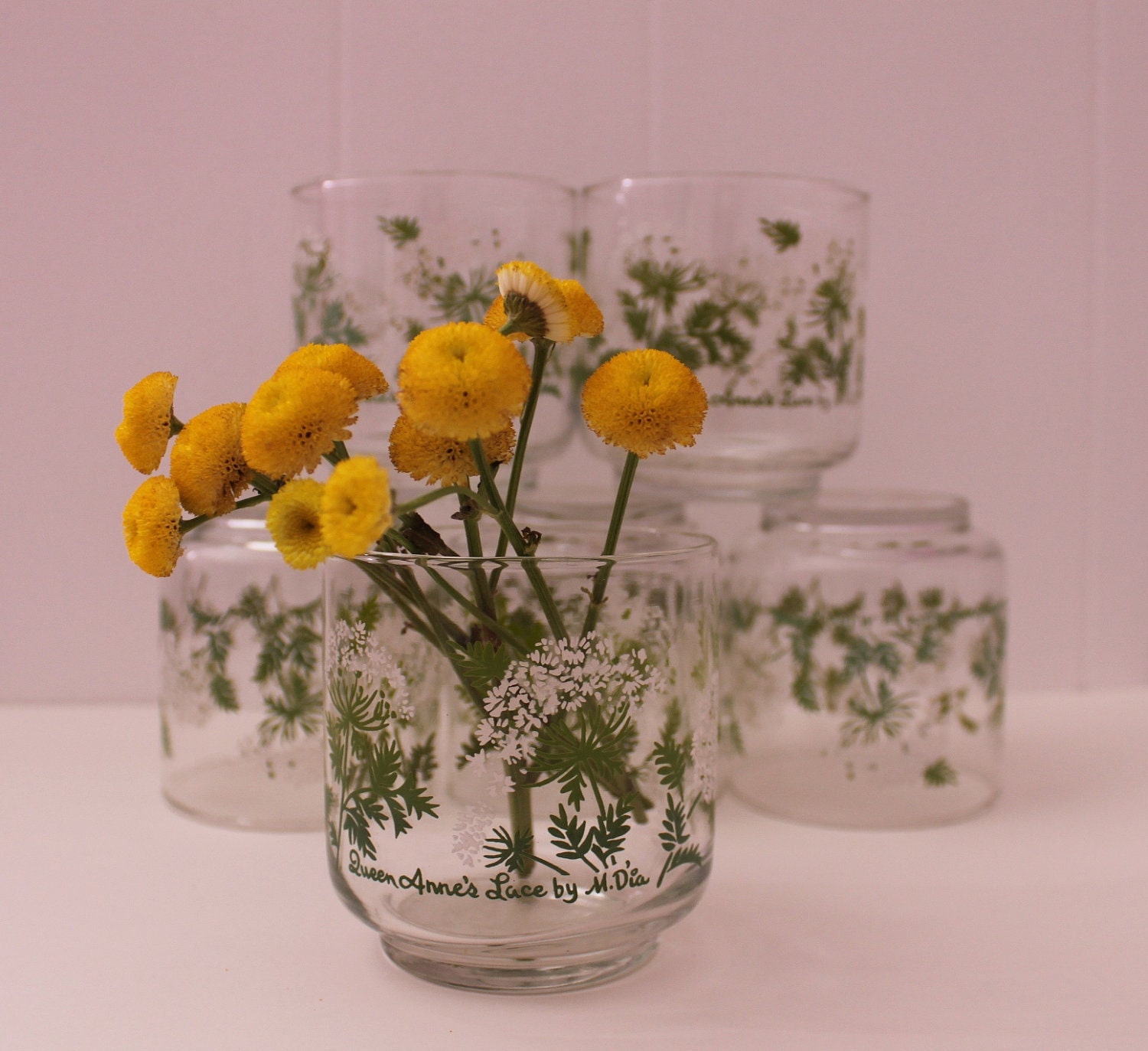 VINTAGE set of SIX short glasses