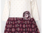 RASPBERRY CREAM T-Shirt Dress - long-sleeved - size 3T