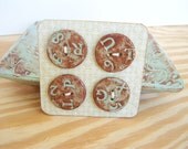 RandomText Stoneware Buttons in Pistachio Shino - Set of 4