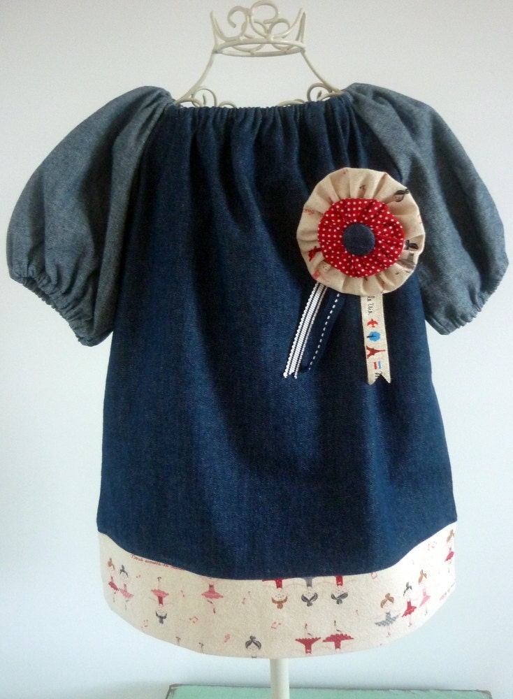 Girls' Denim Smock Dress - Size 1