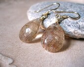 Rutilated Quartz Gold Earrings