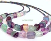 Rainbow Fluorite Hand Strung Double Beaded Necklace