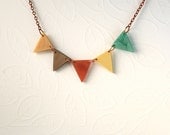 Autumn Beauty Geometric Triangle Bunting Necklace