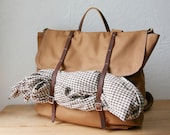 The Rucksack / Backpack in Cinnamon Brown Cotton Canvas and Leather