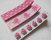 Ribbon Hair Clips - Killer Cupcakes