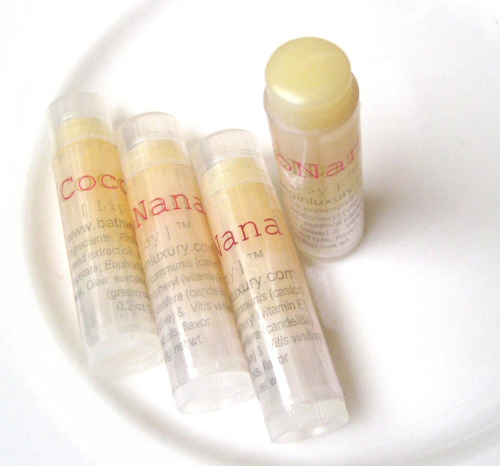 Handmade Lip Balm Coconut Banana fruit - VEGAN with a tropical twist