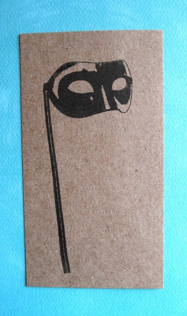 masquerade/mardi gras mask clear polymer rubber stamp