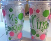 Acrylic Double walled Tumblers, with vinyl personalization