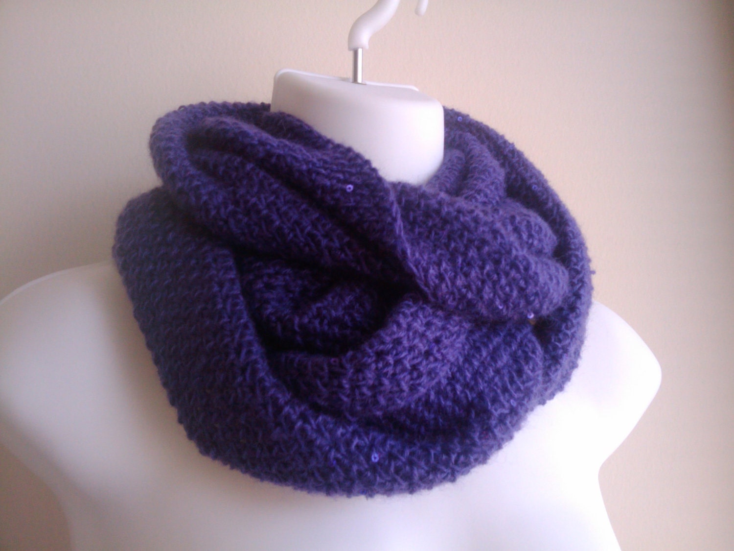 Loop Scarf Purple Iris Long Eternity Sequins MOLLY