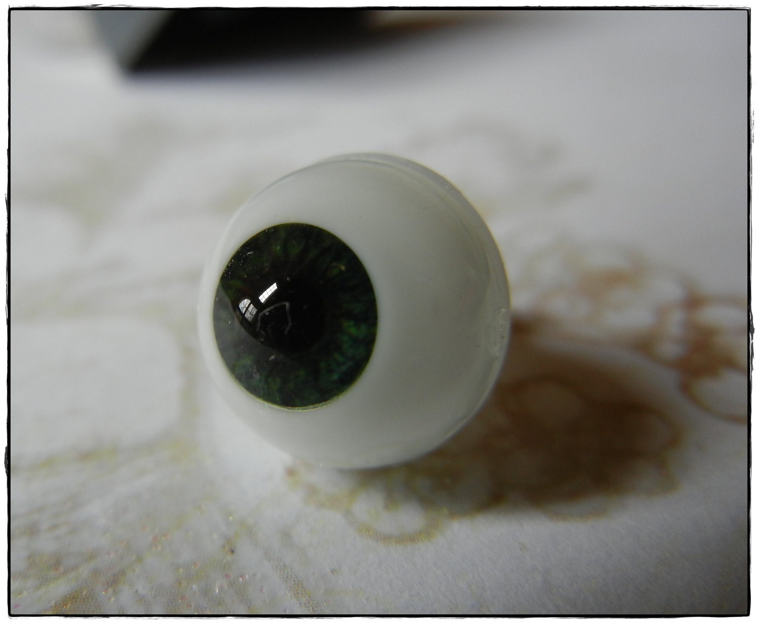 Green 12mm Glastic Realistic Human Doll Eyes for Plush puppets and doll making