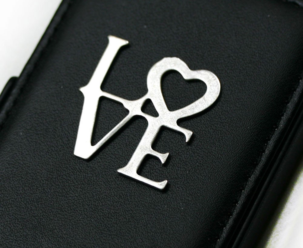 iPhone 4 Hard Case - Black with LOVE Letters