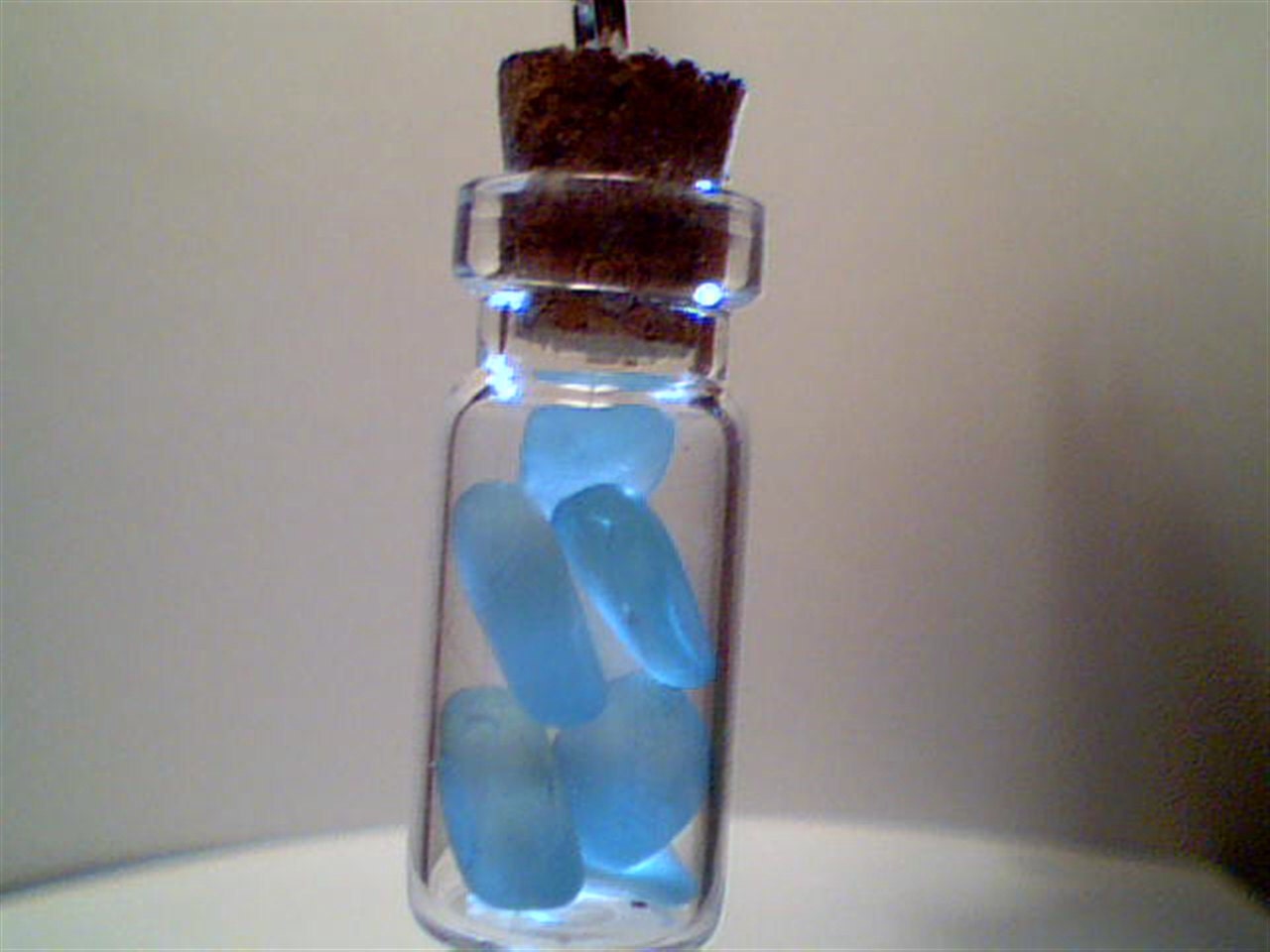 Genuine Beach sea glass gemstone jewelry vial bottle handmade necklace