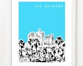 Los Angeles Skyline Poster - California City Art Print 8x10