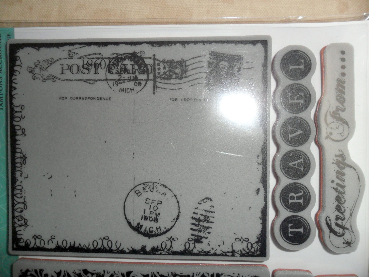 Travel Collage Rubber Cling Stamps by TPC Studio-FREE SHIPPING