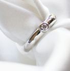 9ct 9k White Gold Unique solitaire Diamond Ring - US Size 6 3/4  ( UK size N)