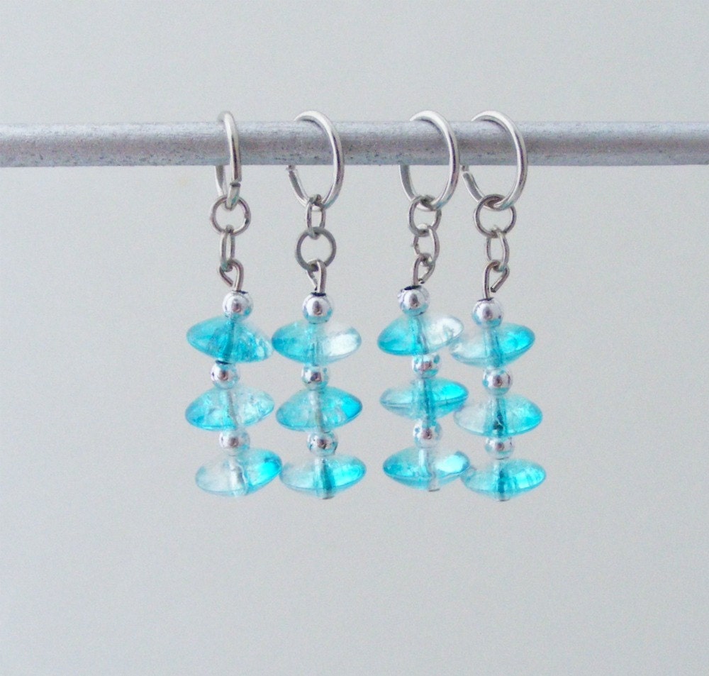 Aqua Crystal Stitchmarkers