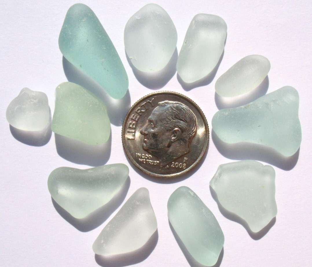 11 Pieces of DRILLED sea glass