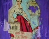 Original Mixed Media Painting - Beauty 10x10