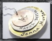Hand Stamped Jewelry - Personalized Necklace - ASL I Love You Necklace