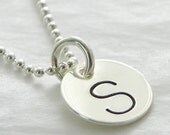 Personalized Itty Bitty Initial hand stamped sterling necklace