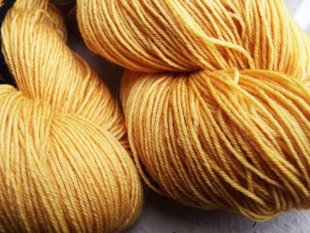 SW BFL Sock Yarn in Mustard Yellow