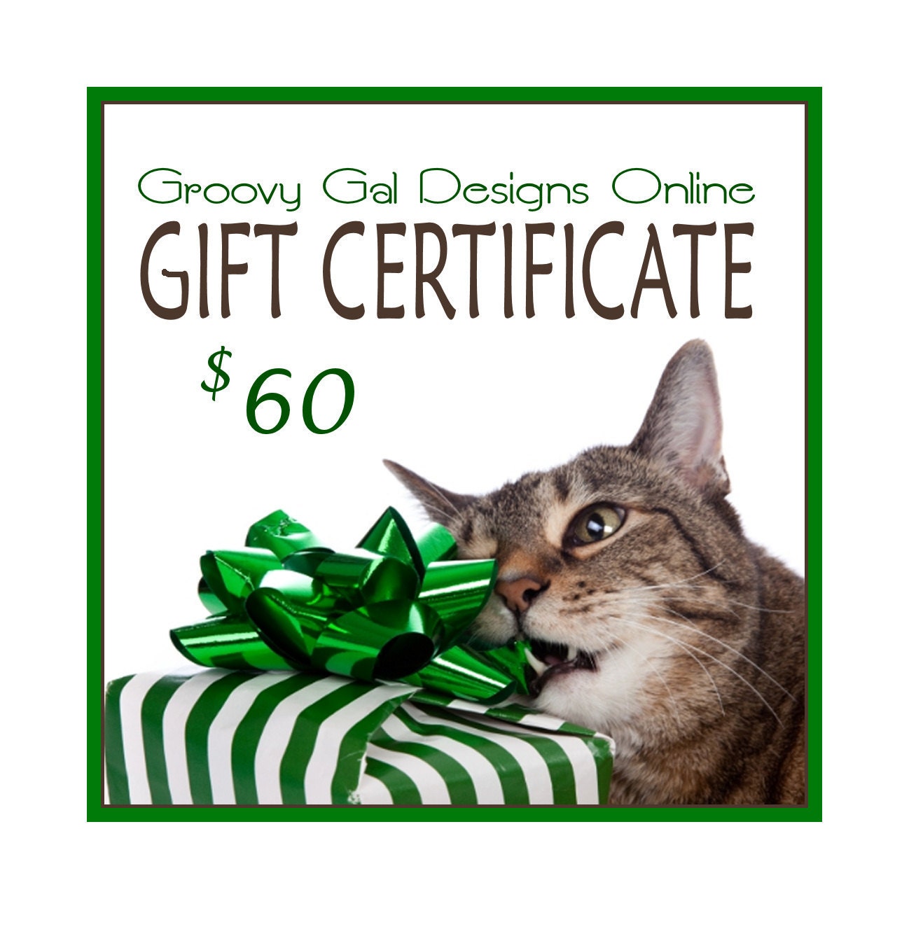60-US-Dollar Gift Certificate to Groovy Gal Designs Online Shop