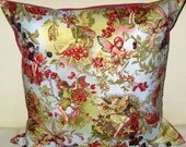 Free US shipping Funny Designer 18x18 Pillow Cover Envelope Closure Michael Miller Autumn Flower Fairies Harvest