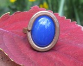 Oval Ring with Blue Stone