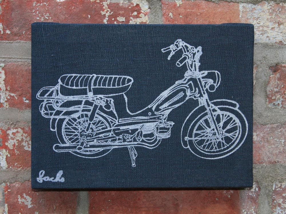 Moped Wall Hanging - Silver/Navy