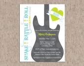 Little Rockstar Shower Invitations - Set of 12 Custom Invites - Gender Neutral - Girl OR Boy - Eco Friendly Recycled Paper