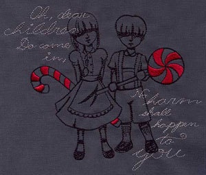 Hansel and Gretel fairy tale embroidered CHILDS Tee shirt