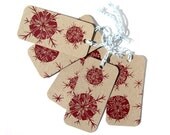 linocut snowflake gift tags pack of 5