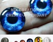 12mm Deep Blue Mermaid Human Doll Taxidermy Eyes Handmade Glass Cabochons for Steampunk Jewelry and Pendant Making