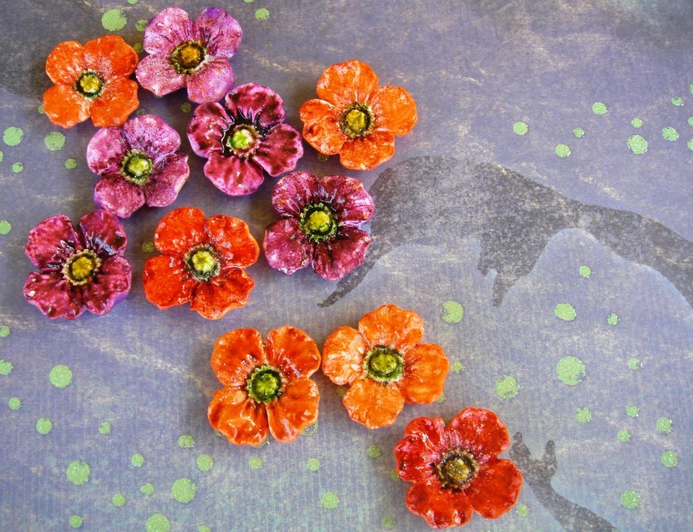 Edible Cupcake Toppers-  72 Fall Gumpaste Flowers- Jewel Toned Dogwood Blossoms- FREE SHIPPING