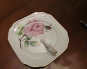 Small Serving Plate with Handle Vintage Shabby Chic Nappie (Lemon Wedge Server)